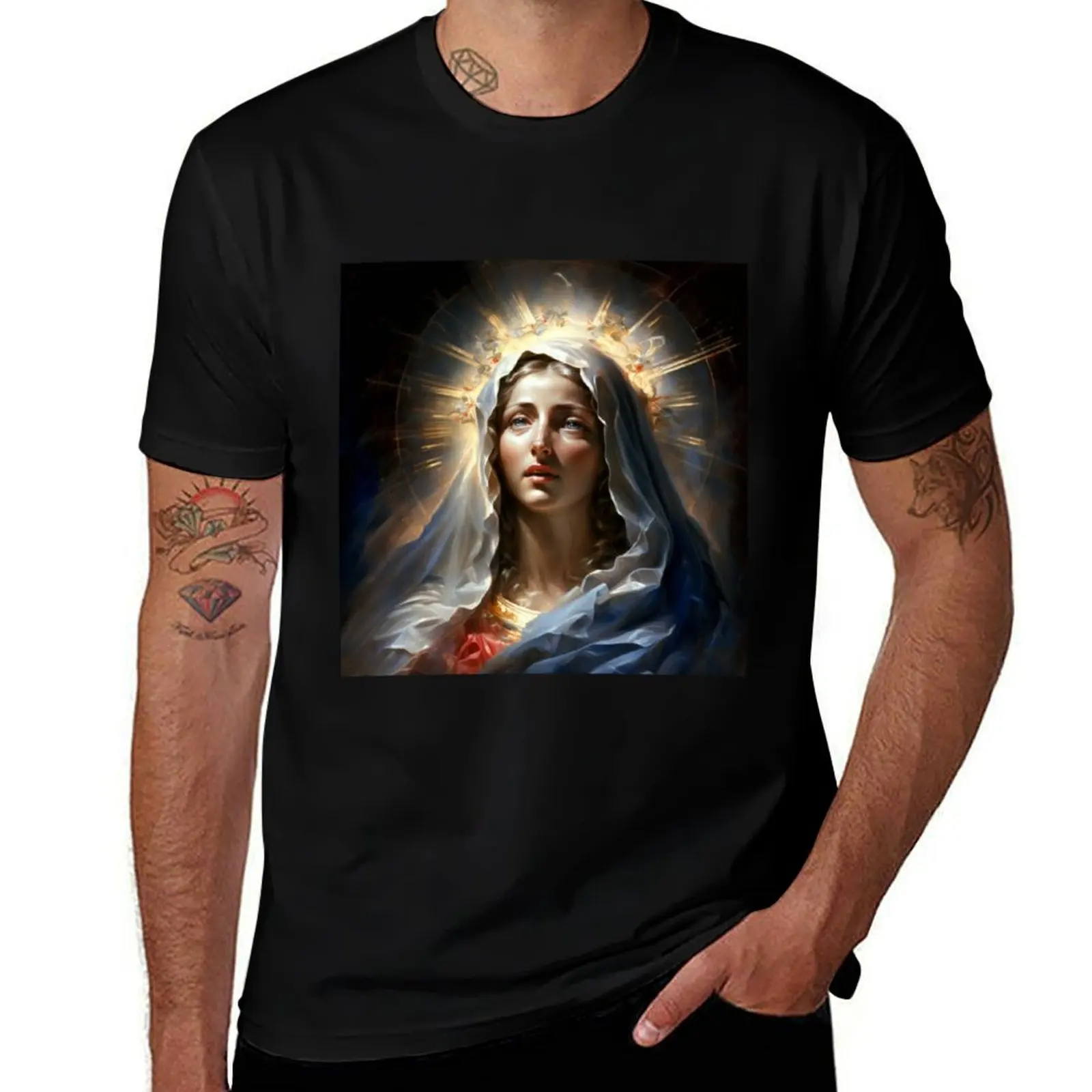 

Mother Mary T-Shirt cotton tshirt 100% man t shirts for men t shirt for man 100 percent cotton T-Shirt