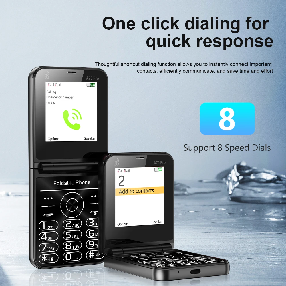 سيرفو A70 برو الوجه الهاتف المحمول 3G WCDMA المزدوج سيم الاستعداد سرعة الاتصال الهاتفي تسجيل MP3 FM مصباح يدوي طوي زر الهواتف المحمولة #3