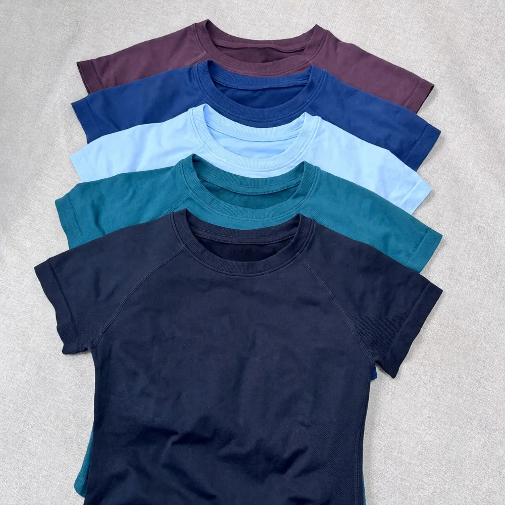 Women's Seamless Short Sleeve Yoga Top Crew Neck High Stretch Breathable Sculpting Gym Workout Fitness Shirt for Outdoor Sports