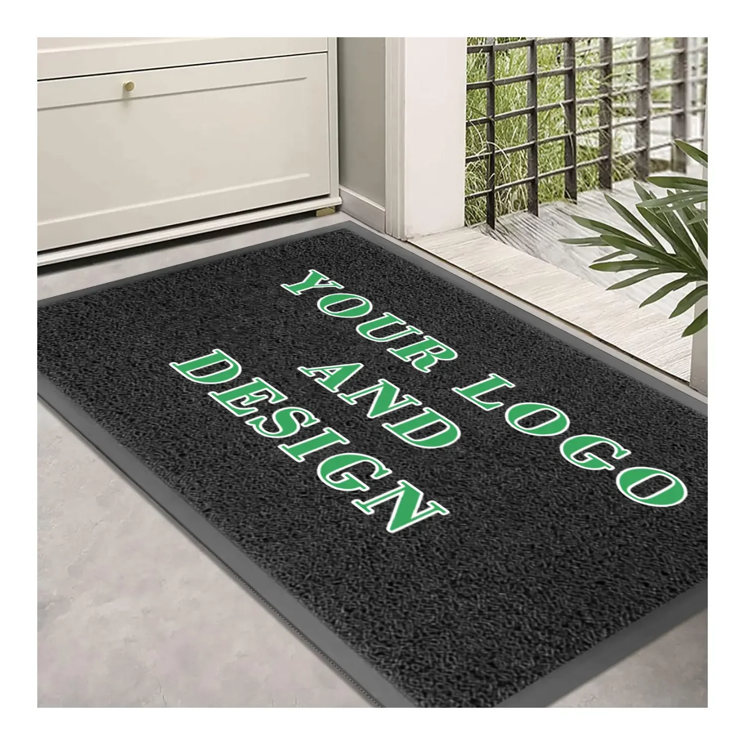 Custom PVC Logo Door Mat Square Foam Carpet Print Pattern Rugged Welcome Mat Custom Logo Doors Roll Packaging Bars Retail Floors