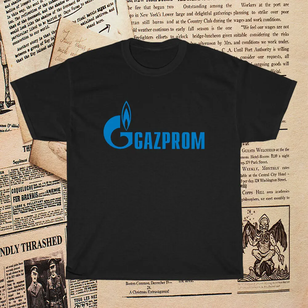 gazprom russian oil   men's t-shirt    Tees High Quality 100%Cotton Short Sleeve