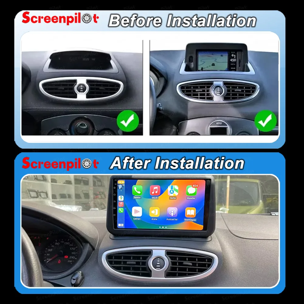 Car Radio For Renault Clio 3 CLIO 3 2005 2006 2007 2008 2009 - 2014 Android 16Wireless CarPlay Auto GPS Multimedia Player WIFI