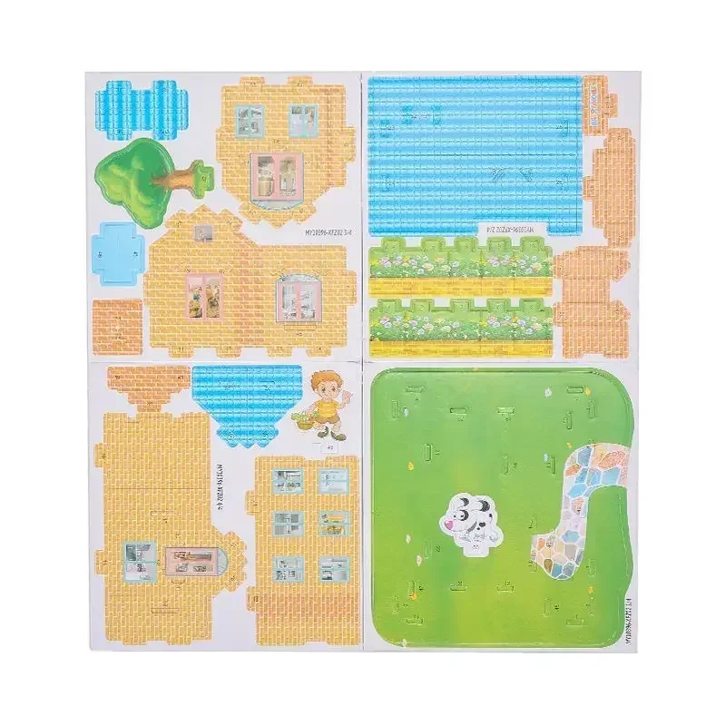 3 pçs 3d tridimensional construção quebra-cabeça modelo brinquedos diy artesanal papel quebra-cabeça blocos de construção brinquedo educativo presentes crianças