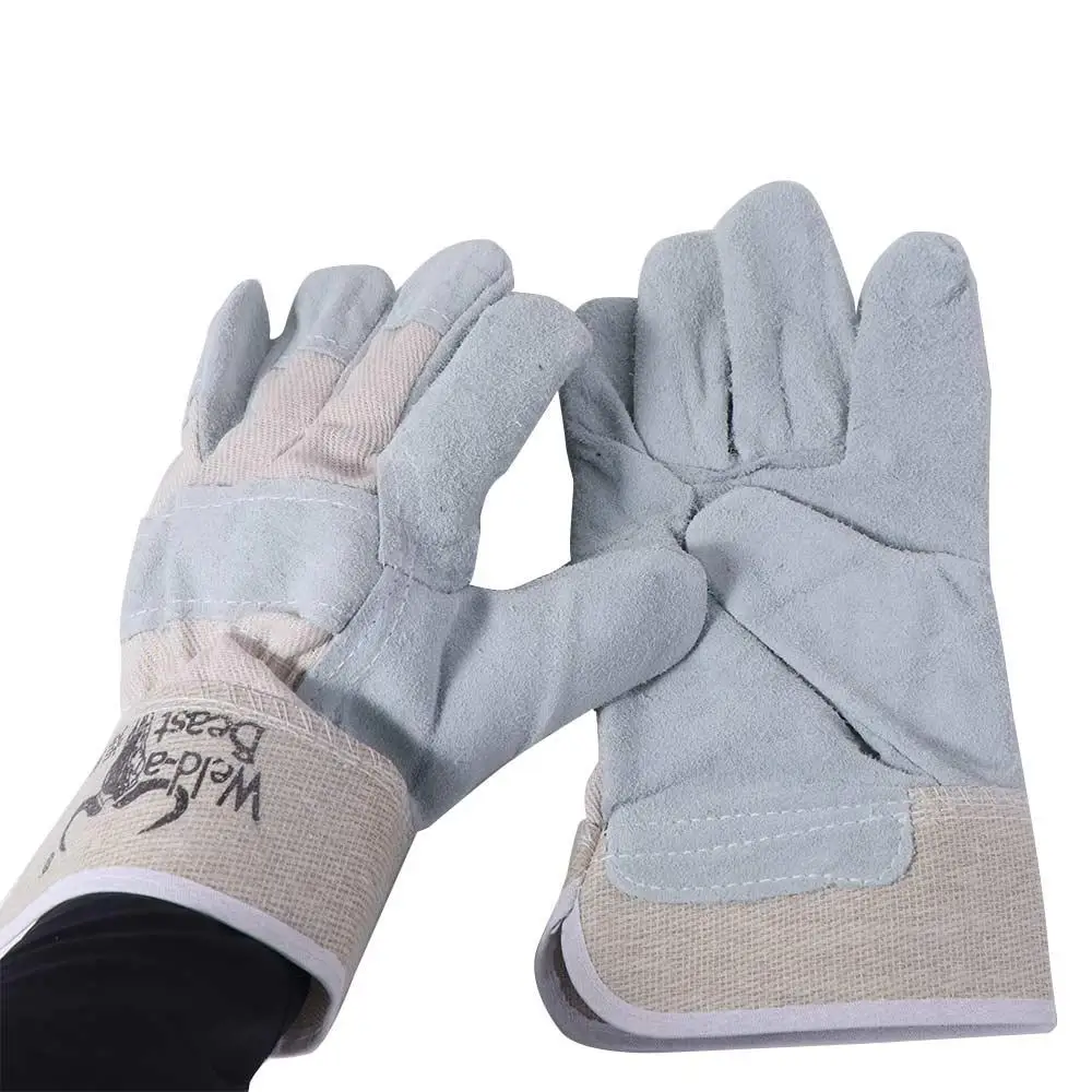 

1 Pair Abrasion Resistant Leather Welding Gloves Labor Protection Thickened Cowhide Work Gloves Comfortable Heat Resistant