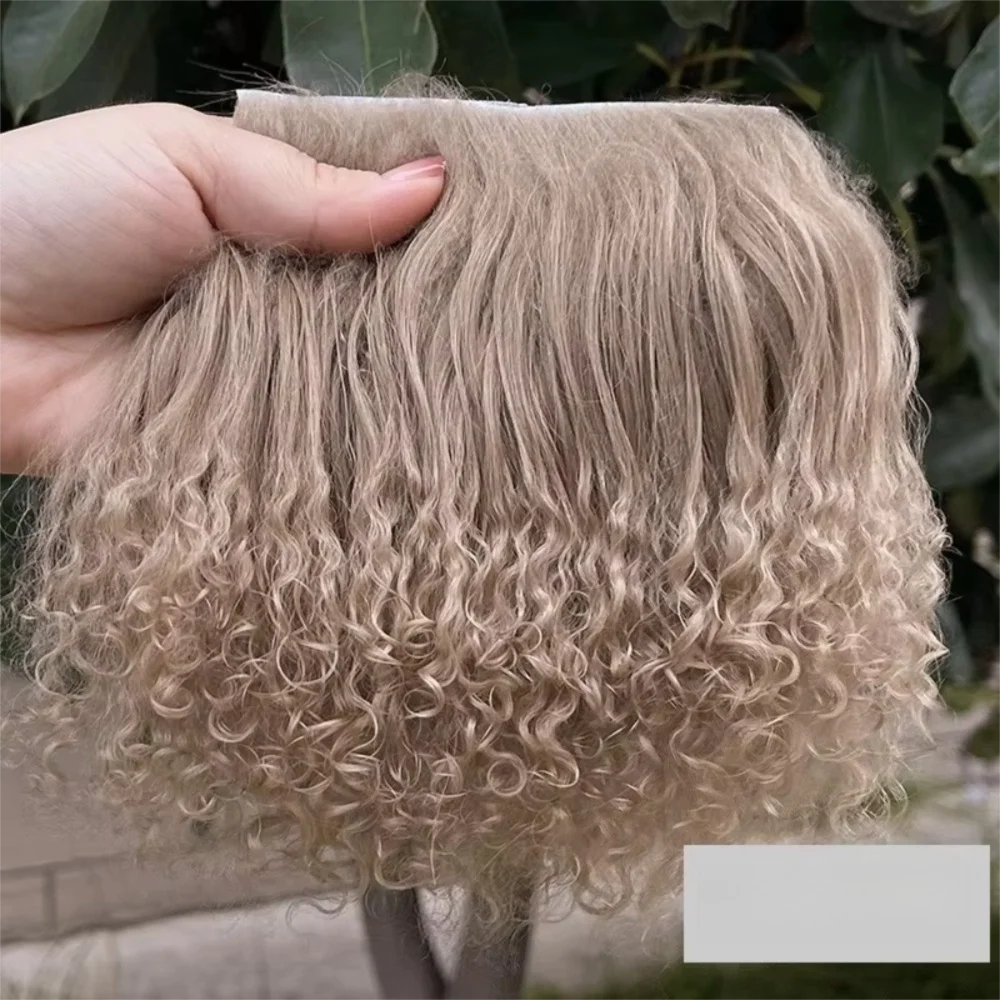 Trendy Mongolia Fur Sheepskin Wool Extensions Curly Texture Durable Lamb Fur Pelt DIY Wig Doll Wig 5*10cm Doll Hair BJD Dolls