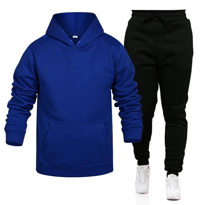 

Autumn And Winter New Men's Sports And Leisure Set, European And American Street Trend Fitness Sportswear Hooded Sweatshirt Set