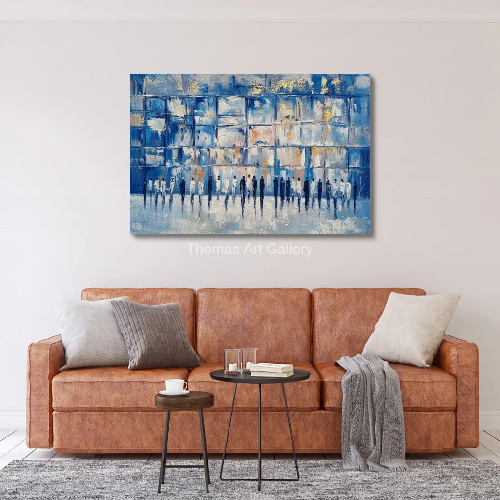 Large Canvas Prints HD Western Wall Israel Art Abstract Jerusalem Kotel Golden Wall Sparse Crowd Jewish Home Decor Living Room
