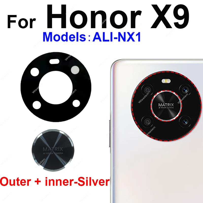 Rear Back Camera Glass Lens With Adhesive Sticker For Huawei Honor X9 4G 5G ANY-NX1 ANY-NX3 inner Lens Glass Replacement Parts