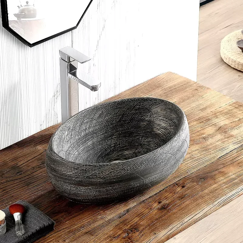 Modern Ceramic Bathroom Sink Durable Washbasin Easy Clean Surface Contemporary Basin for Home Decoration High Quality