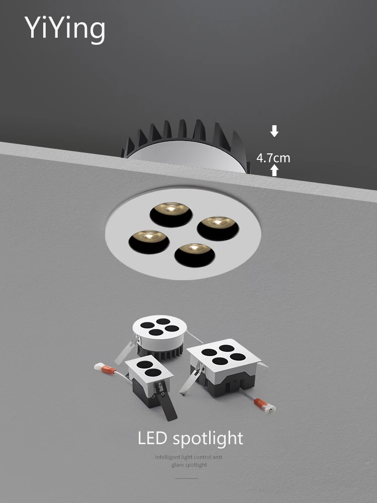 YiYing Led Spotlights Recessed COB Spots Light Thin Slim White Ceiling Lamp 110V 220V Foco For Home Living Room Hotel Lighting