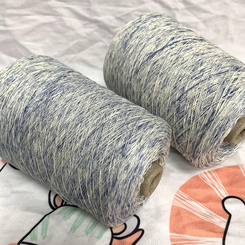 

500 г 100% хлопковой пряжи, сине-белая пряжа с эффектом омбре, 1 мм, пряжа для вязания крючком, чисто хлопковая нить для ручного вязания, для вязания детской одежды и обуви, ZL49