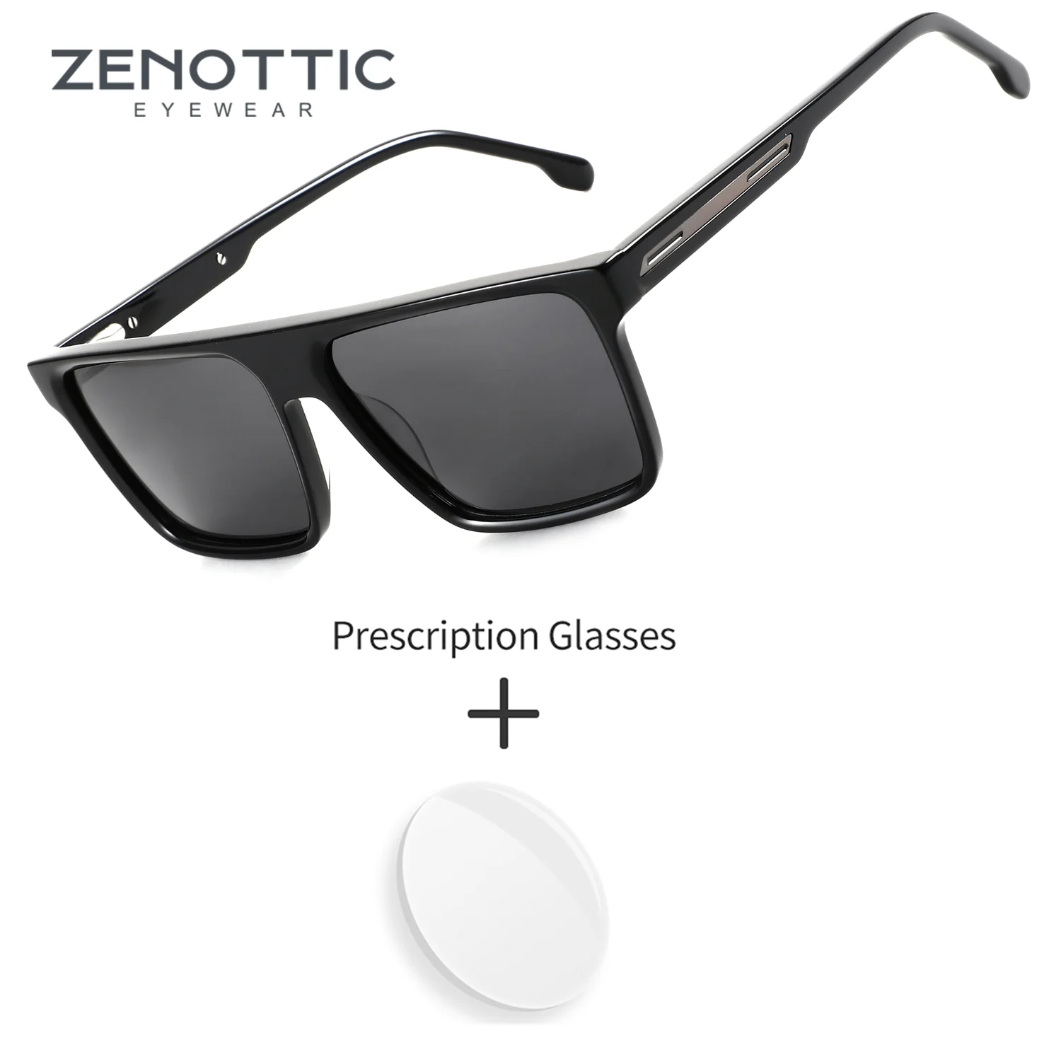 ZENOTTIC Men Prescription Sunglasses Acetate Polarized UV400 Sun Glasses Male Graduated Lenses Sunscreen Goggles Eyeglasses