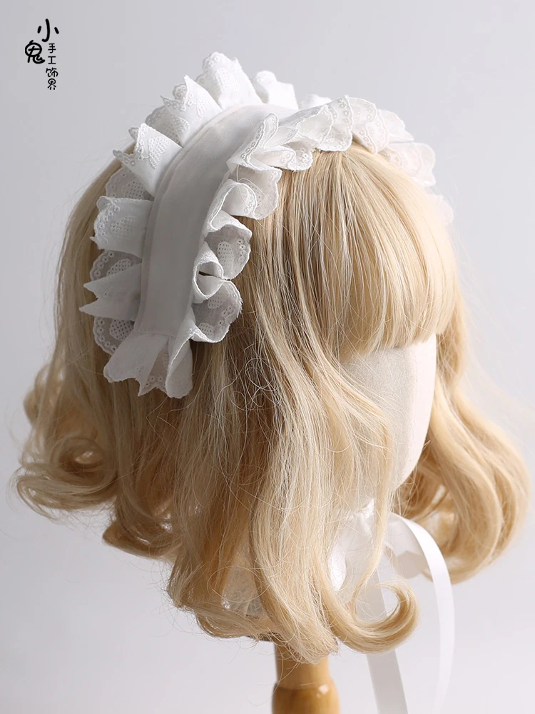 Boneca japonesa empregada cocar para meninas, Headband, macio, doce, bonito, lo, acessórios de cabelo