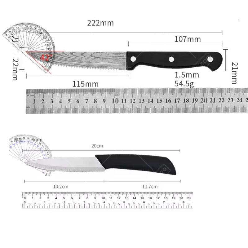 WXCOO Damascus steel Professional Steak Knife Multi-functional Kitchen Knife Barbecue Cooking Tools Beef and Lamb Slicing Knife view 6