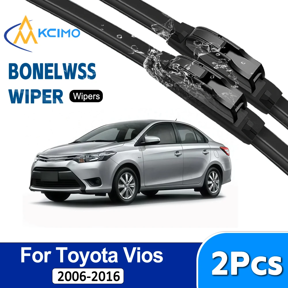 Front Windscreen Wipers Set For Toyota Vios XP90 2006-2016 Auto Windshield Wiper Blades for Safe Driving in Rain Easy Install