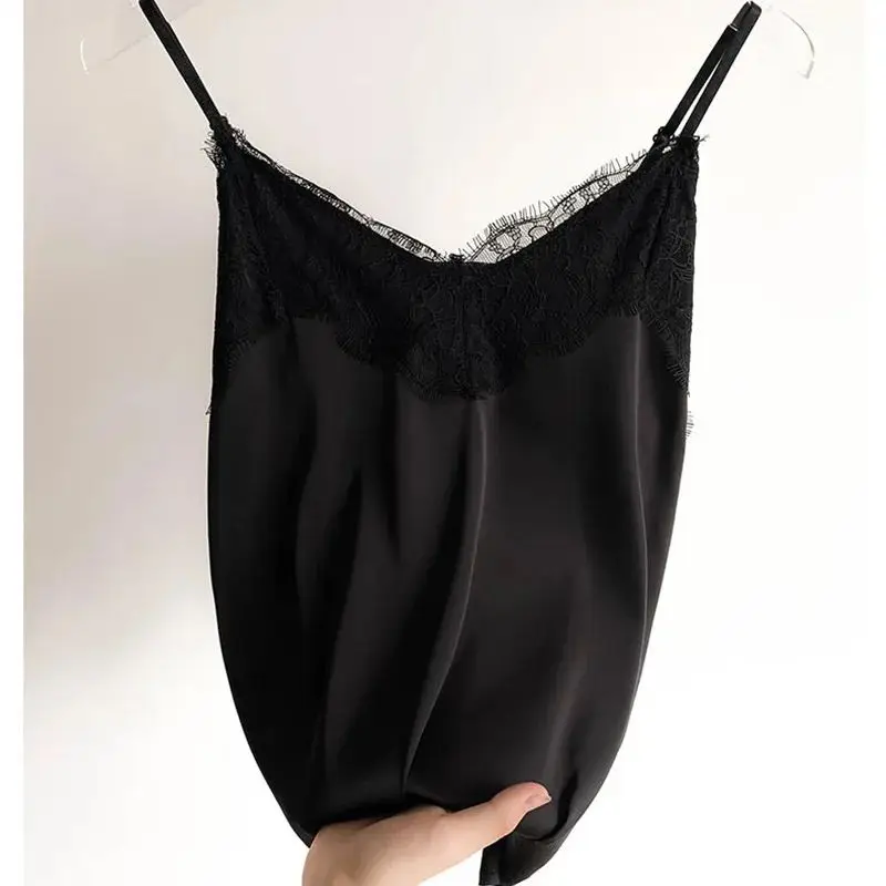 Sexy Lace Camisole Women Silk Vneck Summer New Svele Sleeveless Top Comfortable Breathable Spring Fashion Ladies Vest