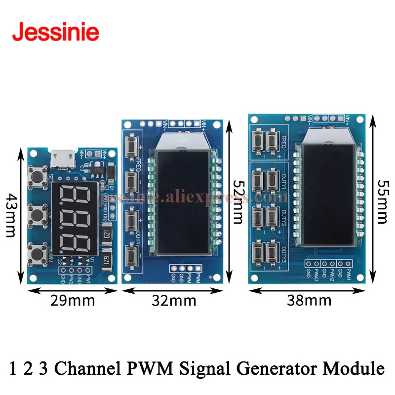 Signal Generator PWM Pulse Frequency Duty Cycle Adjustable Module LCD Display 1Hz-150Khz 3.3V-30V PWM Board Module