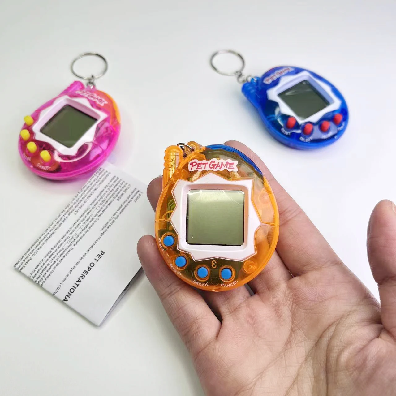 Mini Handheld Máquina De Jogo Eletrônico, Coelho Virtual Pet, Desenvolver Brinquedo Dos Desenhos Animados, Chaveiro, Dia Das Bruxas, Presente De Natal, Carnaval, Easte