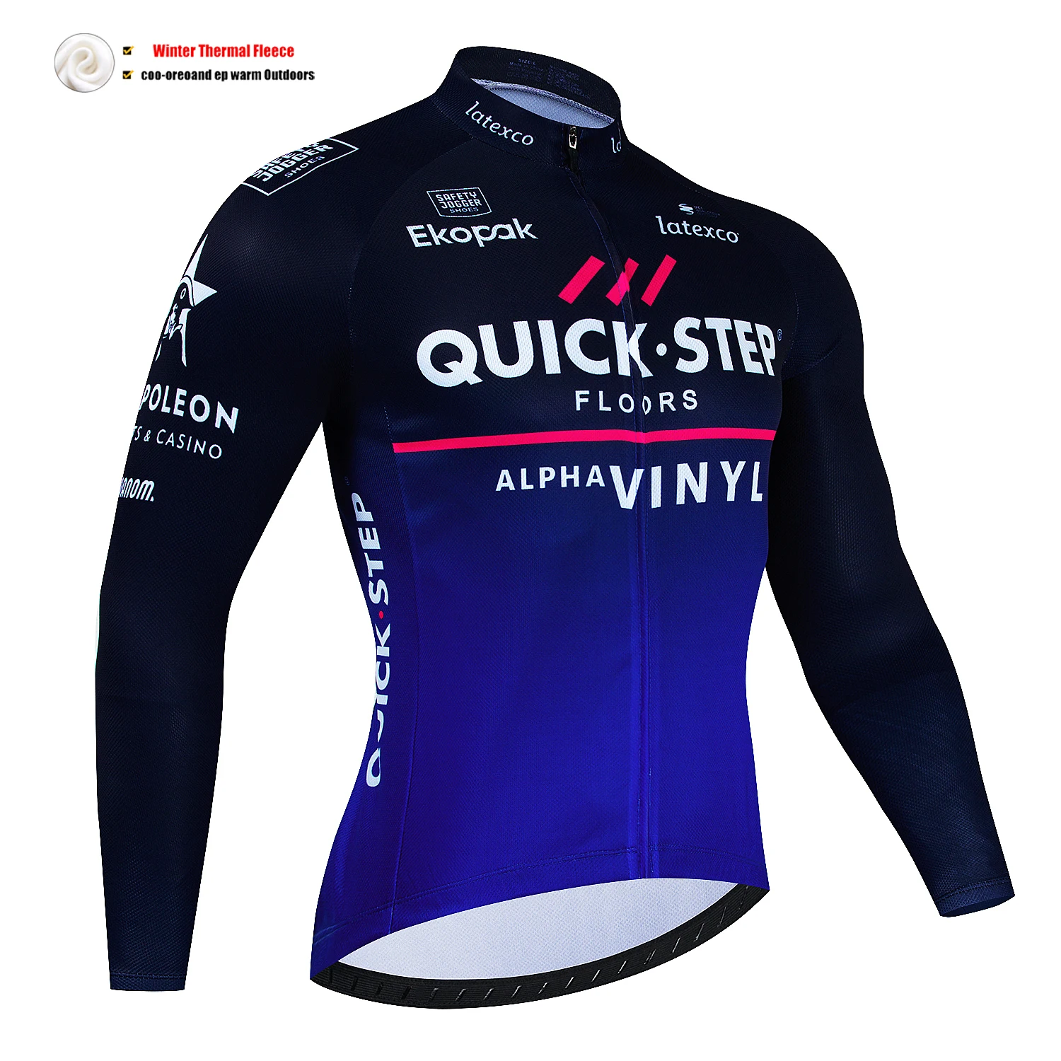 QUICK STEP Winter Fleece Cycling Jersey Long Sleeve Bicycle Cycling Clothing Thermal Bike Wear Invierno Maillot Ropa Ciclismo