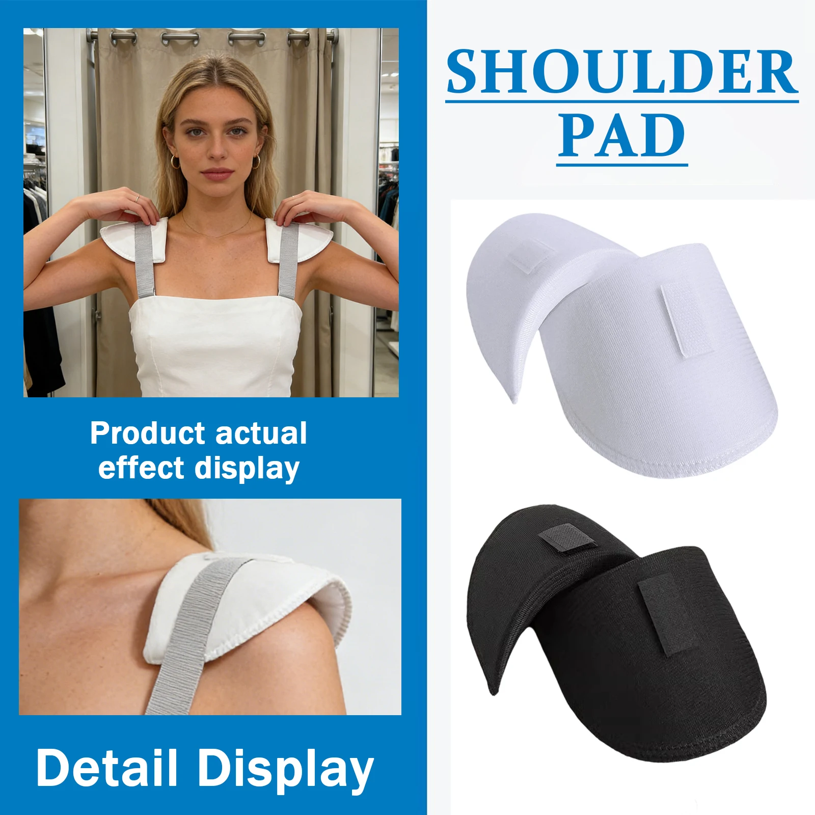 1 Paar weich gepolsterte Schulterpolster aus Schaumstoff für Blazer, T-Shirts, Kleidung, wiederverwendbare Nähzubehörteile