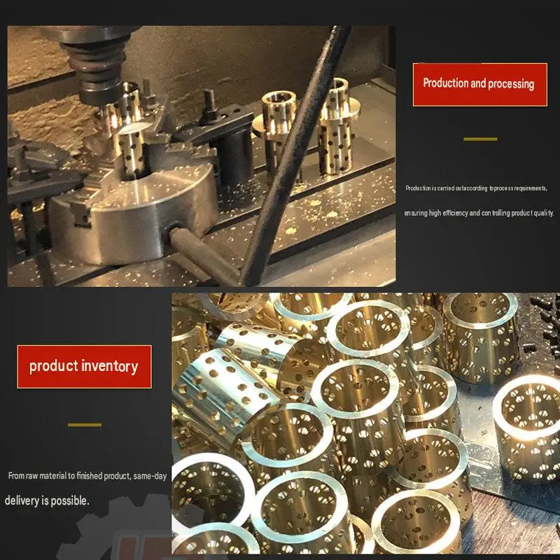  Graphite Bronze Bushing, Self-Lubricating Oil-Free Bearing Sleeve, Wear-Resistant Brass Bushing