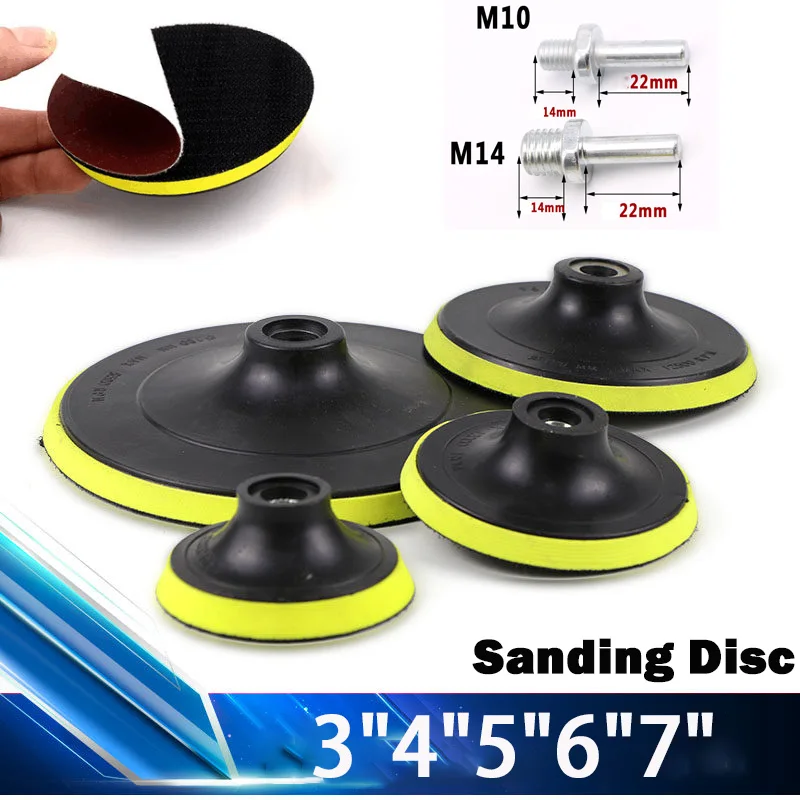 Weiyi 1 Pcs 3/4/5/6/7 Inch Hook And Loop Backing Pad M10 M14 Threaded Rod For Sanding Holder Disc Polishing And Finishing Metal