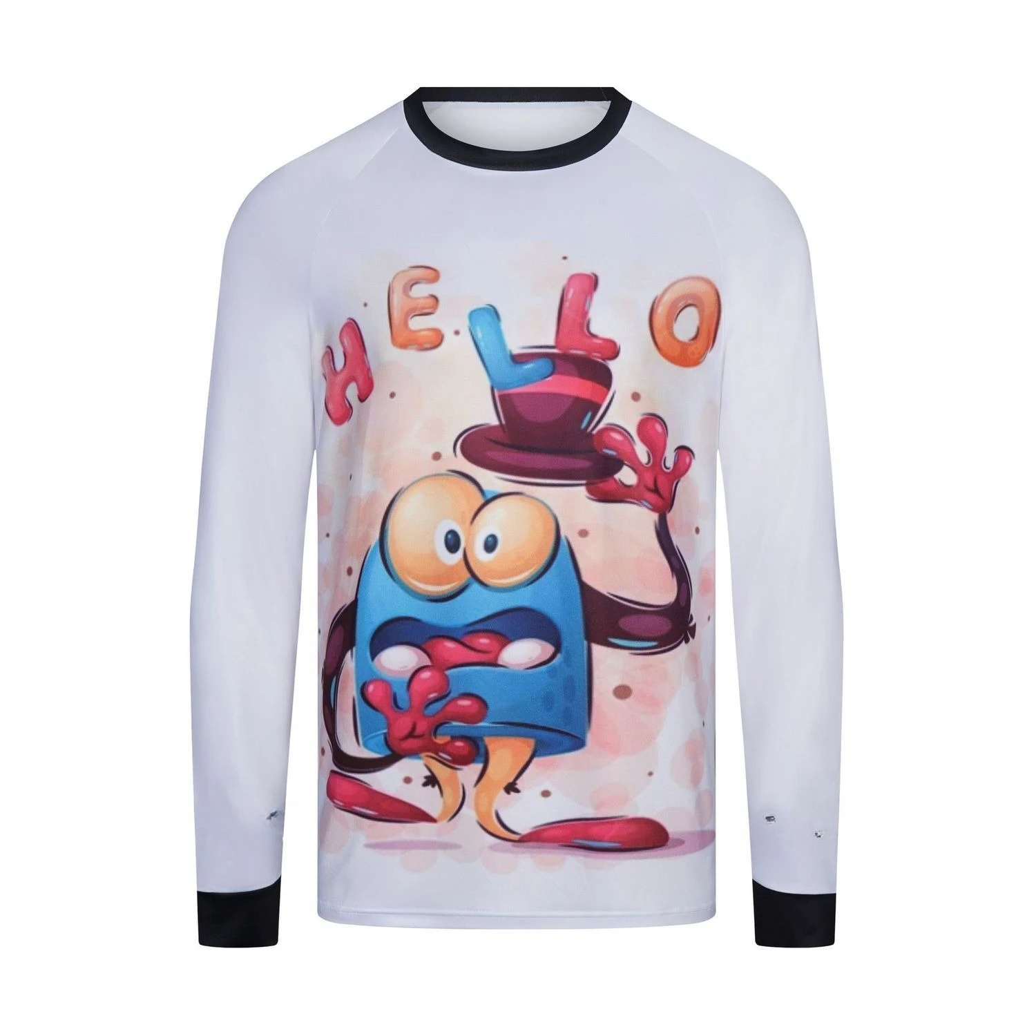 

Spring and Autumn's New Patterned Long-sleeved Quick-drying Sportswear, Men's and Women's Sports T-shirts,Casual Breathable Tops