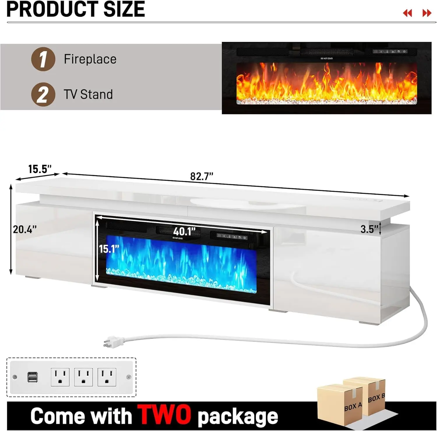 Fireplace TV Stand 95