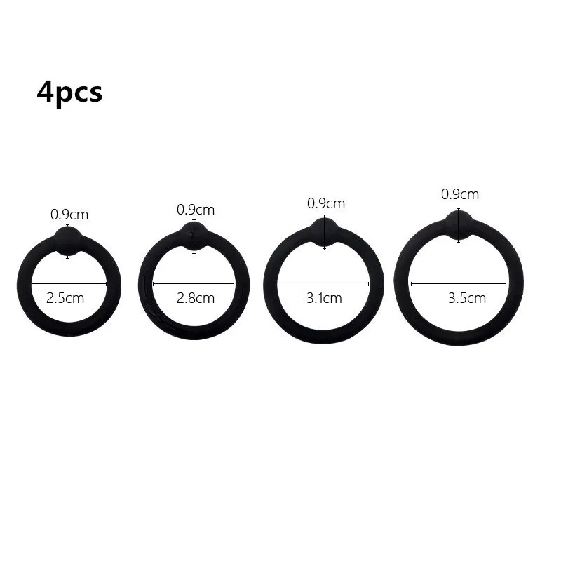 WAKEWAY 3/4PCS Penis Ring Penis Ring Condom Penis Trainer Delayed Ejaculation High Elasticity Durable Toy for Men image 3
