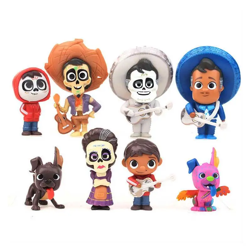 

Disney Coco Q version of little boy Miguel, Hector, and Dracus doll figurines, birthday party gifts, toys