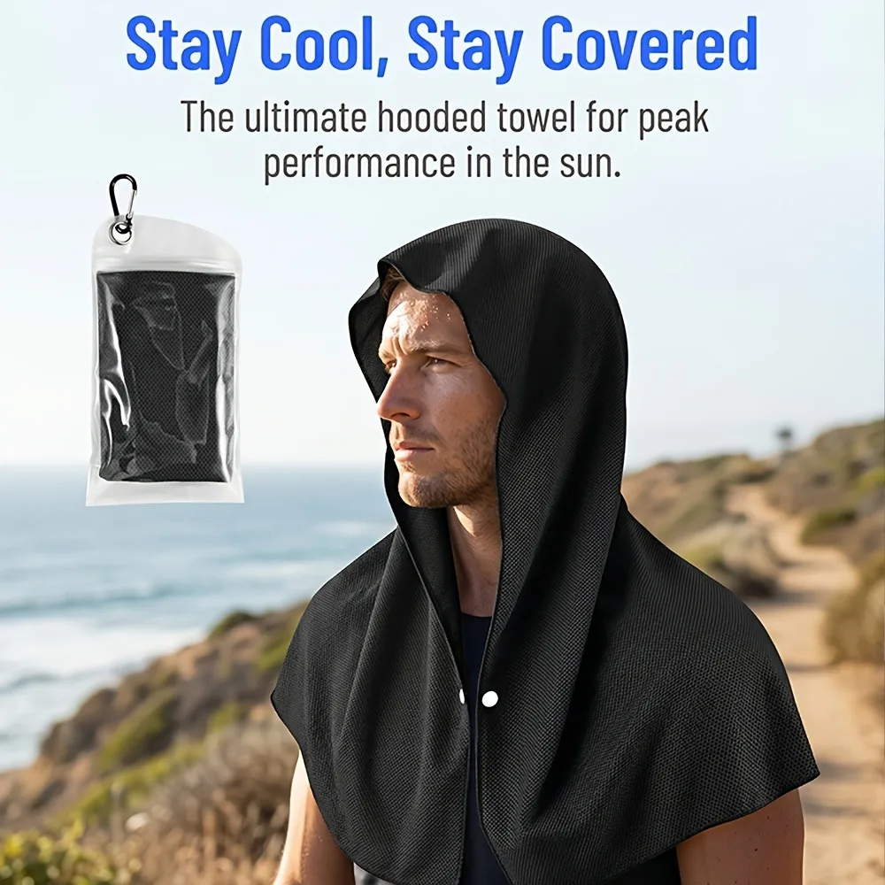 Workout Absorbent Cooling Towel UV Protection Cool Feeling Quick-Drying Towel Quick Dry Anti Slip Cooling Hoodie Outdoor Sports