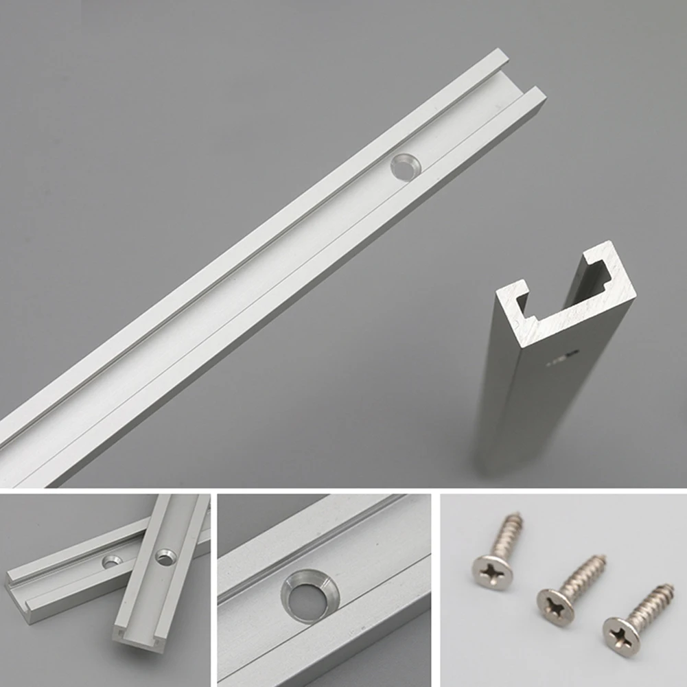 Aluminium Alloy T-Slot Track 300-600mm Miter Jig Tools T-track Slide For Woodworking Router Table Workbench Suitable For T Screw