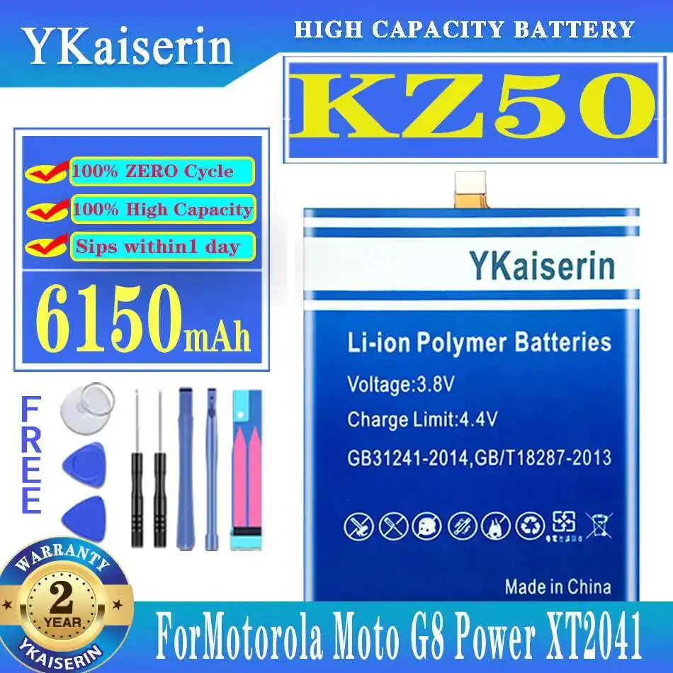 

Mobile Phone Battery KZ50 6150Mah For Motorola Moto G8 Power XT2041 One Zoom XT2010-1