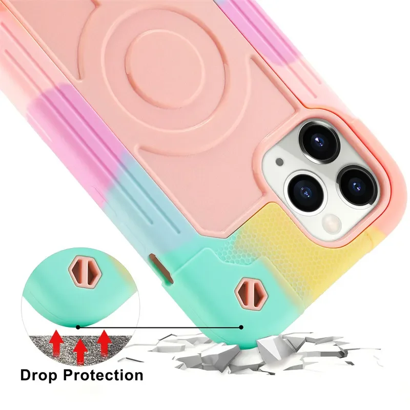 حافظة حماية ثقيلة مضادة للصدمات لهاتف آيفون 13 14 برو ماكس 12 برو ماكس 14 بلس غطاء خلفي مغناطيسي للشحن اللاسلكي