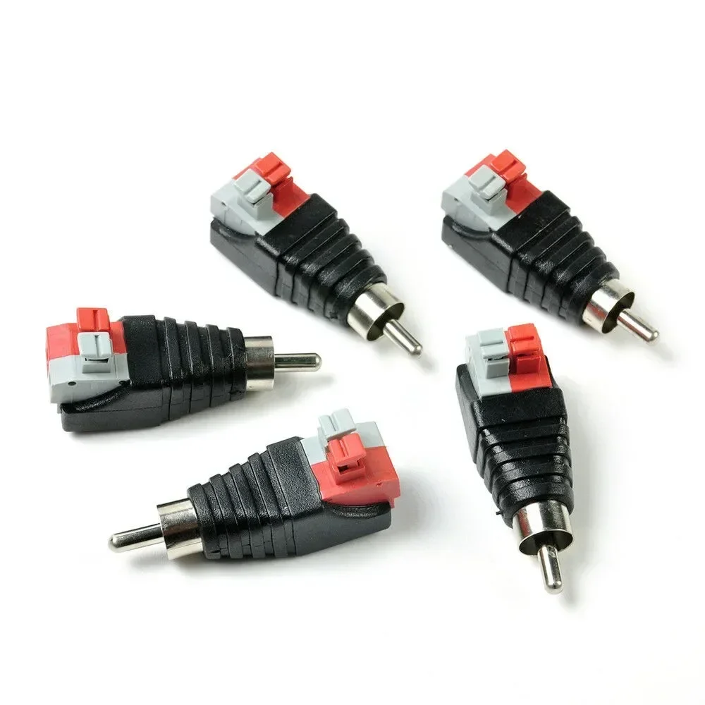 

2Pcs Speaker Wire Cable To Audio Male Cable Professional Jack Quick Press Plug RCA Connector Adapter Cable 200W