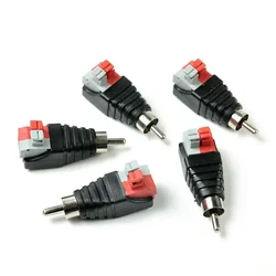 2Pcs Speaker Wire Cable To Audio Male Cable Professional Jack Quick Press Plug RCA Connector Adapter Cable 200W