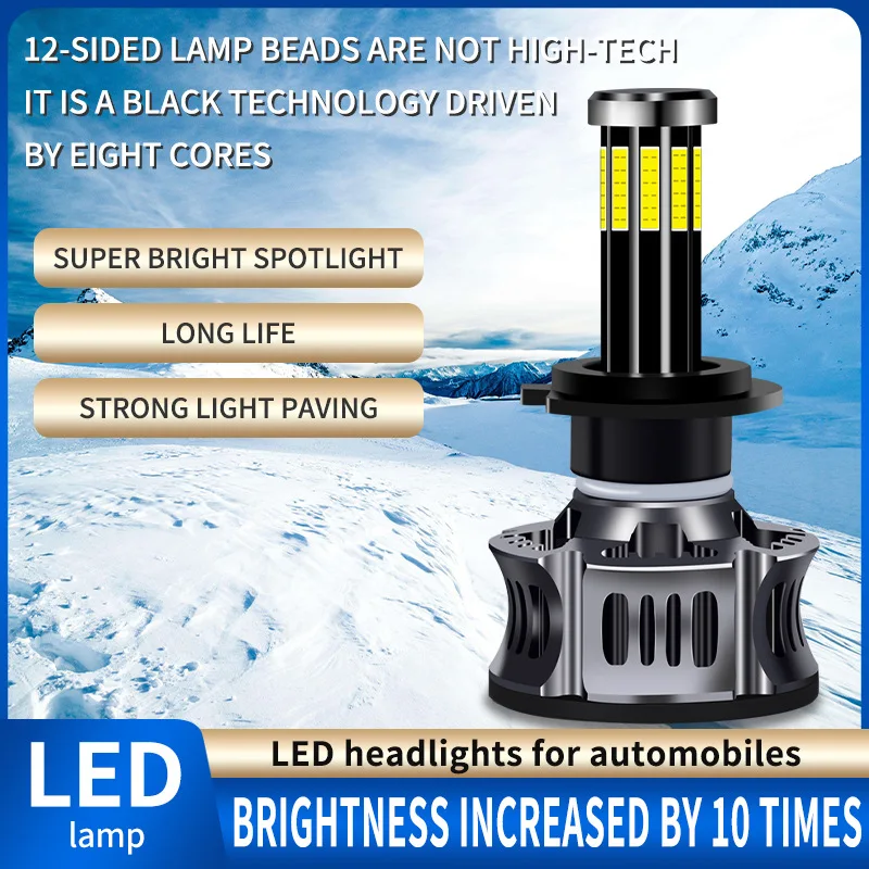 One 360° LED Light Bulb High Lumen 10 Side LED Headlight 12 Side 6500K H4 H11 H7 HeadLamp LED Light