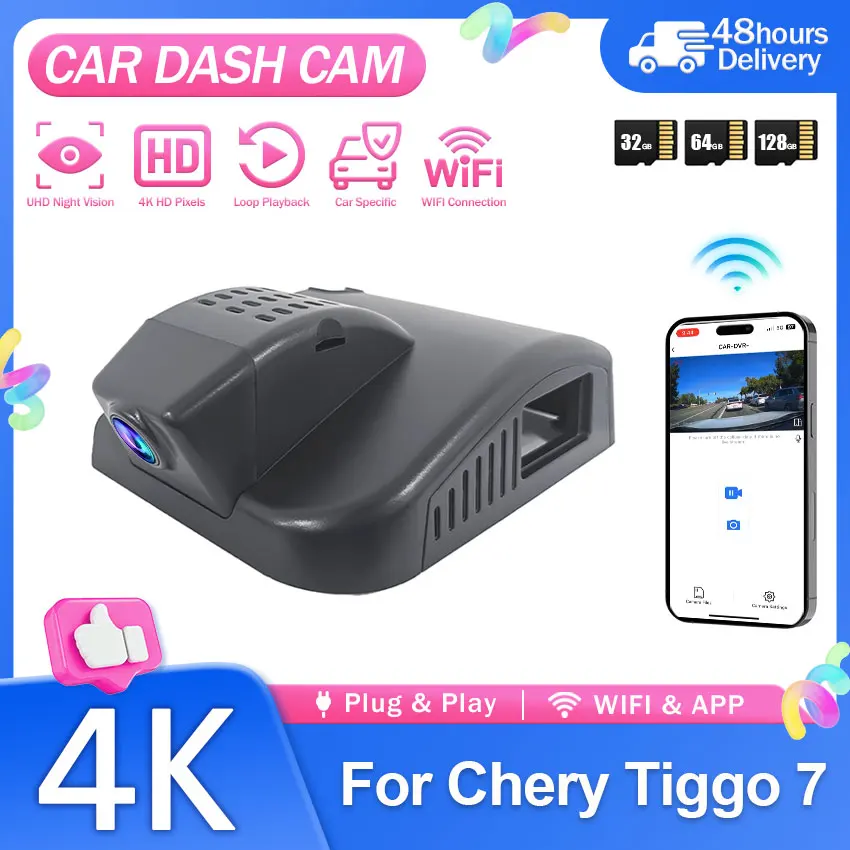 For Chery Tiggo 7Sport 2026-2027 For Chery Tiggo 4 7 Pro Plug and Play DashCam Front and Rear Car DVR Camera Wifi Video Recorder