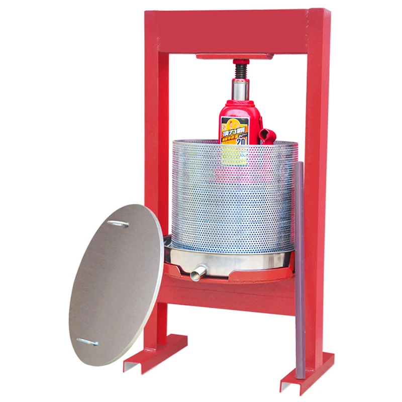 Oliepers, kleine huishoudelijke pers, handmatige olierestenpers met hydraulische krik, commerciële fruitpers