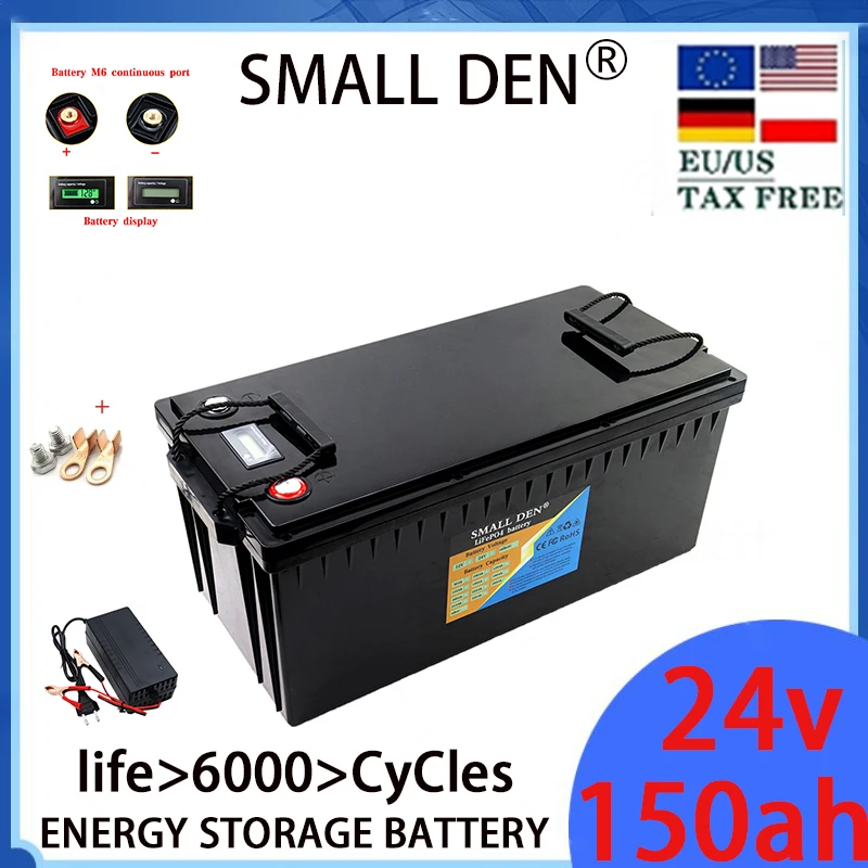 

24v150ah lithium iron phosphate battery, motorcycle boat, RV, off-road, off grid golf cart, solar wind battery, 10a charger