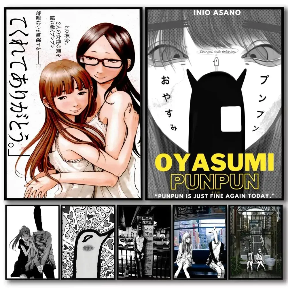 Anime G_Goodnight P_Punpun Art HD décoratif lin toile affiche mur Art imprime pour salon chambre bureau décoration de la maison