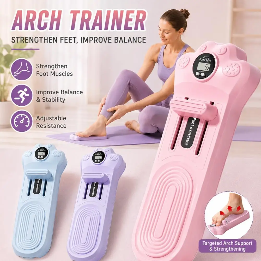 Portable Count Foot Arch Trainer Adjustable Resistance Plantar Muscle Exerciser Flat Foot Arch Collapse Corrector for Women ﻿