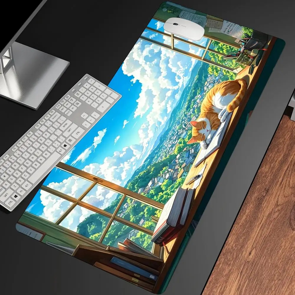 Cute Lazy Cat Mousepad Pc Accessories Desk Interior Gaming Mats Playmat Carpet Mouse Mat Office Decor Gamer Setup Decoration