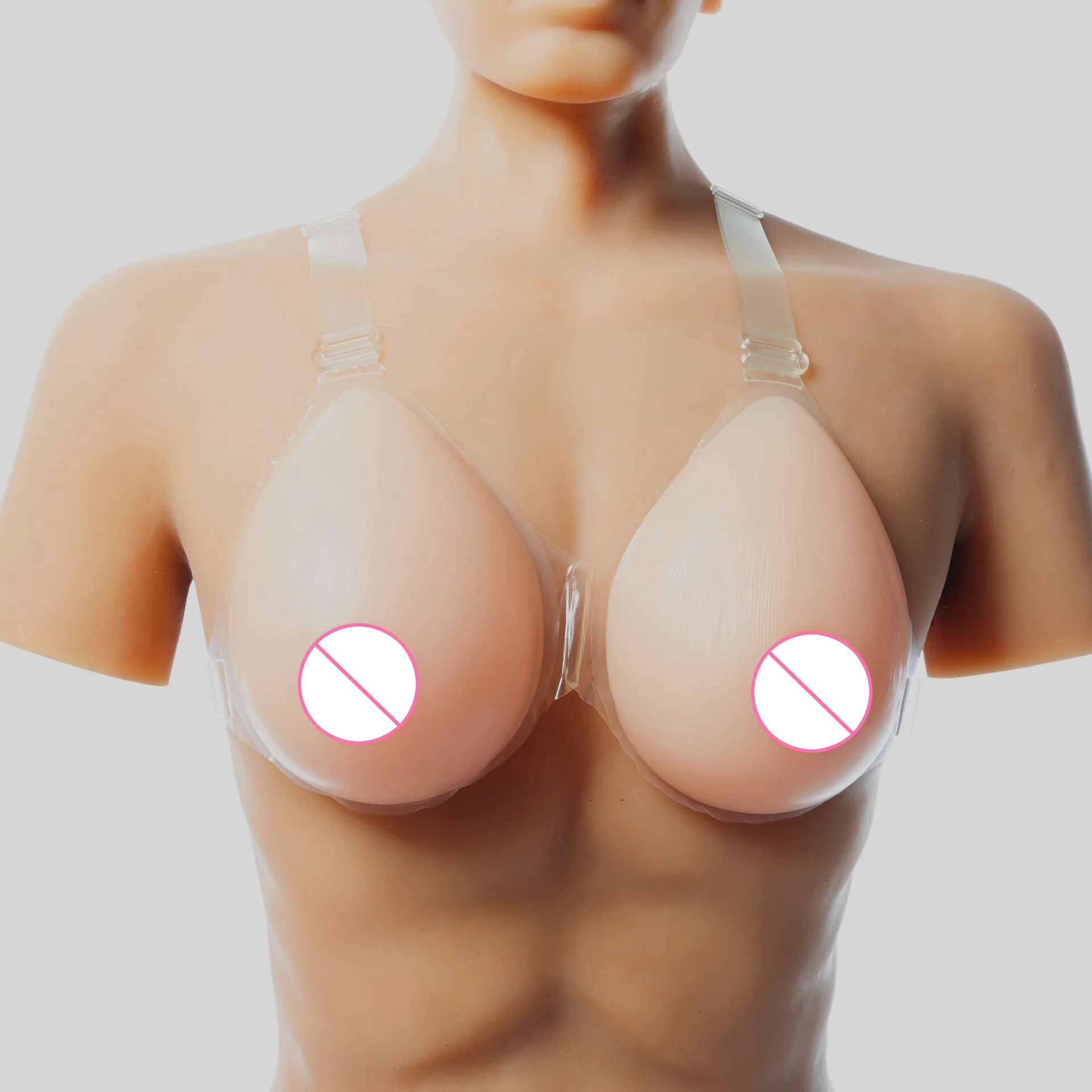 

500g / 600g / 800g/1000g set A B C D cup silicone breast form fake breast transvestism dressed as woman for men with strap belt