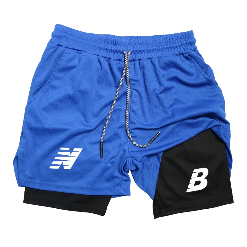 Fashion Men Clothing Running Shorts Jogger Sports Shorts Brand Print Compression Casual Shorts Mens Gym Fitness Training Shorts