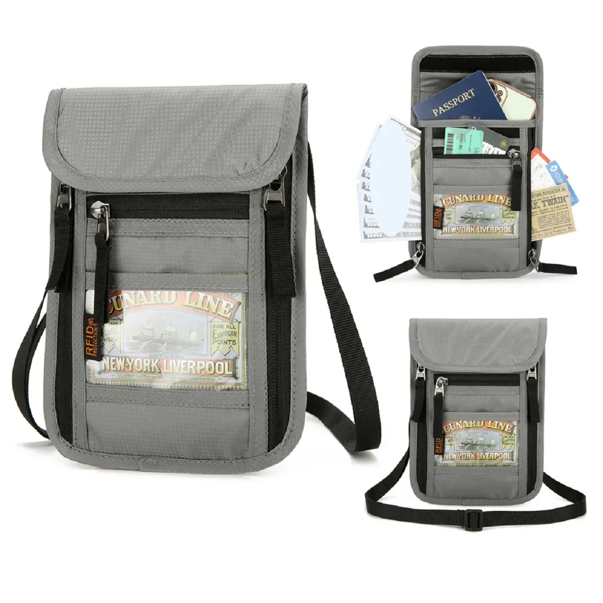 ID card, bank card, wallet that can be hung on the neck, multifunctional waterproof ID bag chest bag