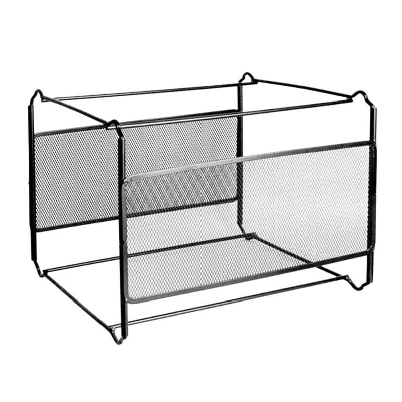 Mesh Metal File Organizer Box, pendurado File Folder Box, suporte de armazenamento de mesa, suporte de prateleira para escritório e casa, A4