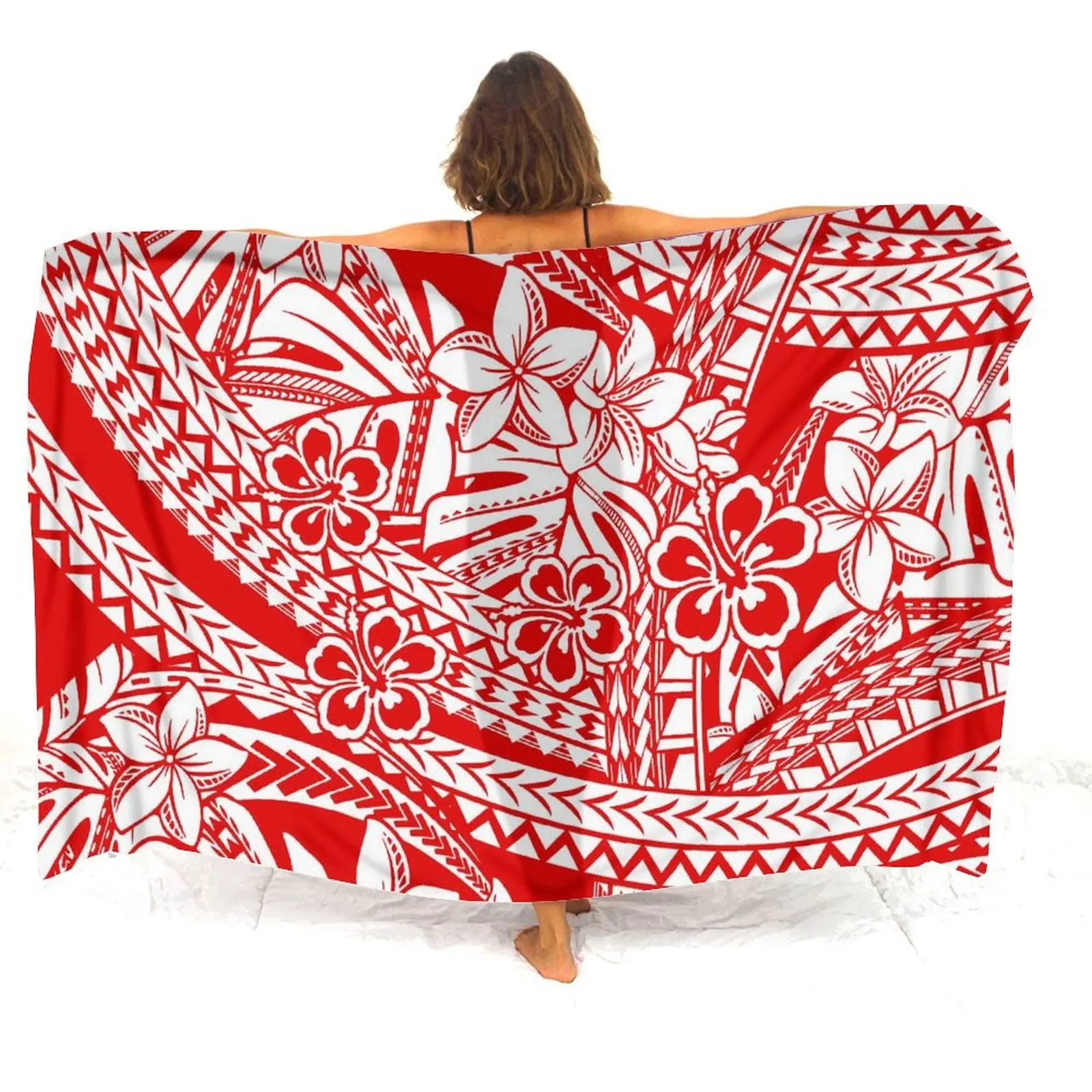 Polynesian Customizable Beach Essential Women'S Sarong Shawl Summer Beach Salon Dress Sarong Scarf Available All Year Round