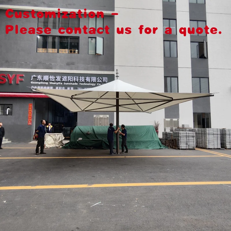custom.Strong Tensile PVC 6*6 Meter  Big Size Deluxe Garden Parasol Membrane Structure