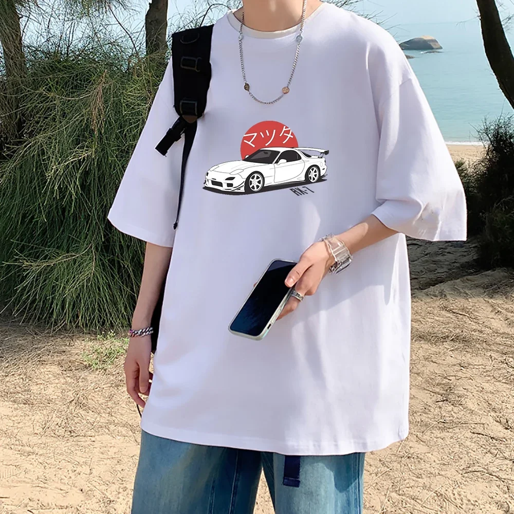 Harajuku T-shirts Oversize Men T shirt Summer Unisex Hip Hop Funny GTR Vaporwave JDM Car Printed Tshirt Casual Tops